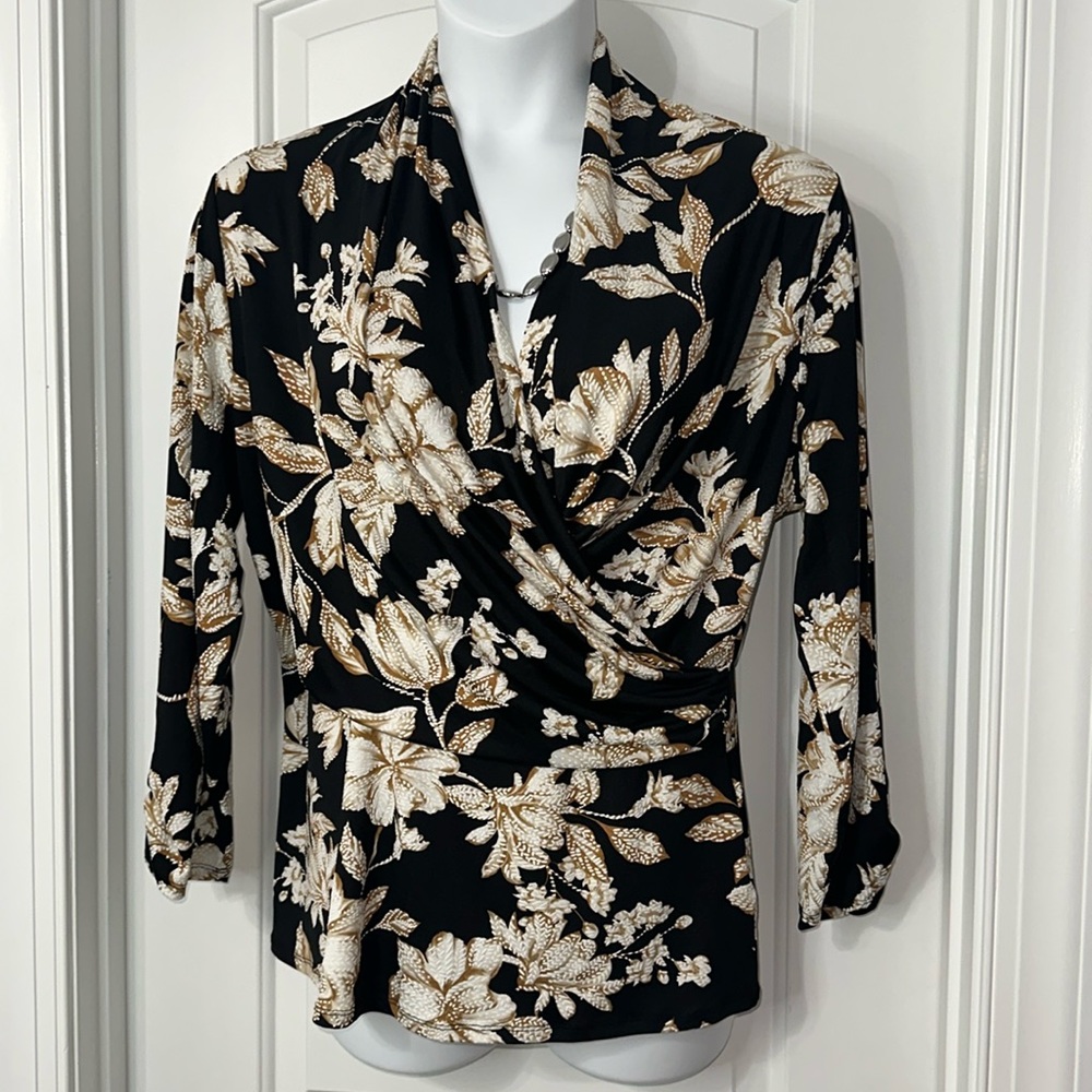 12. Joie de Vivre Surplice Top-  PTP 22" - 2X 96 polyester, 4% spandex